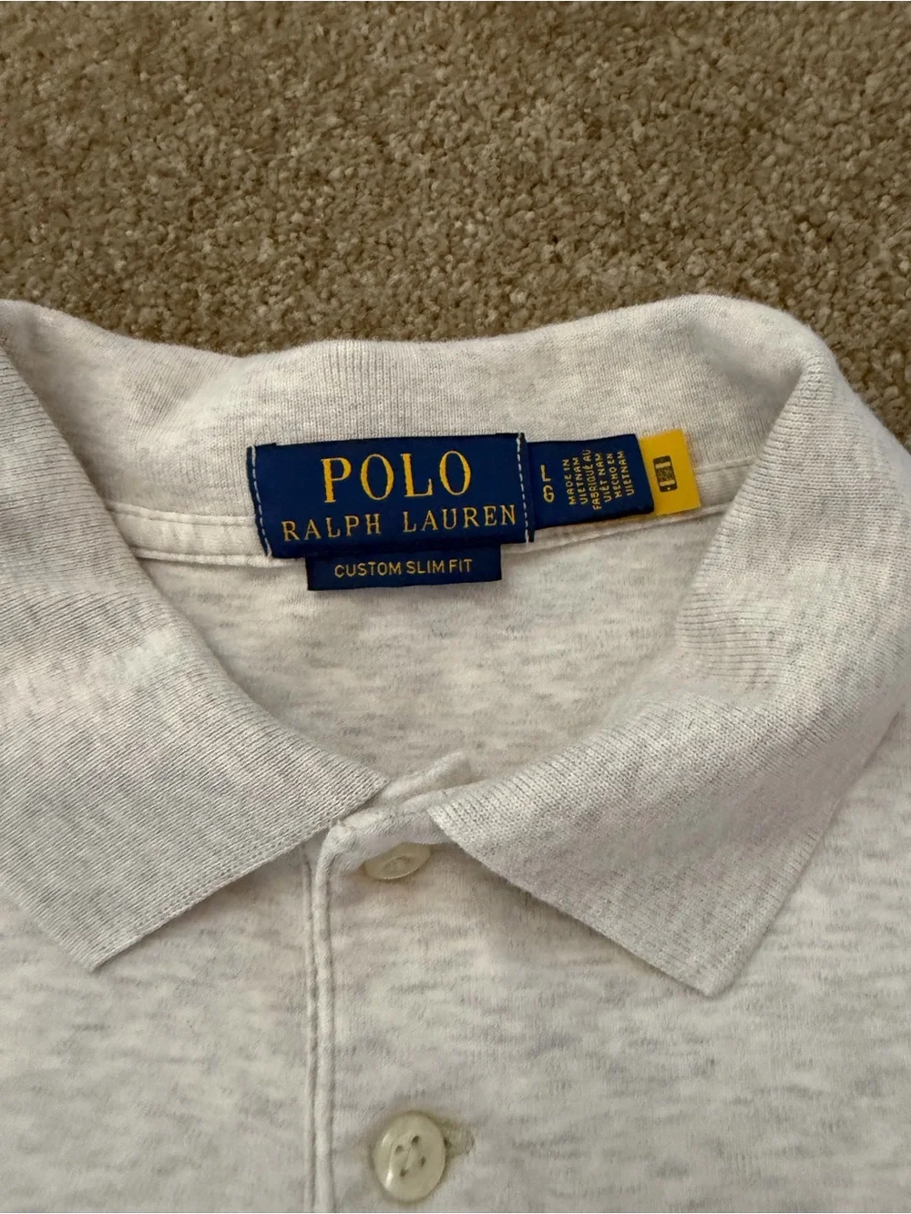 Ralph Lauren Light Gray Men's Polo Shirt Slim Fit
